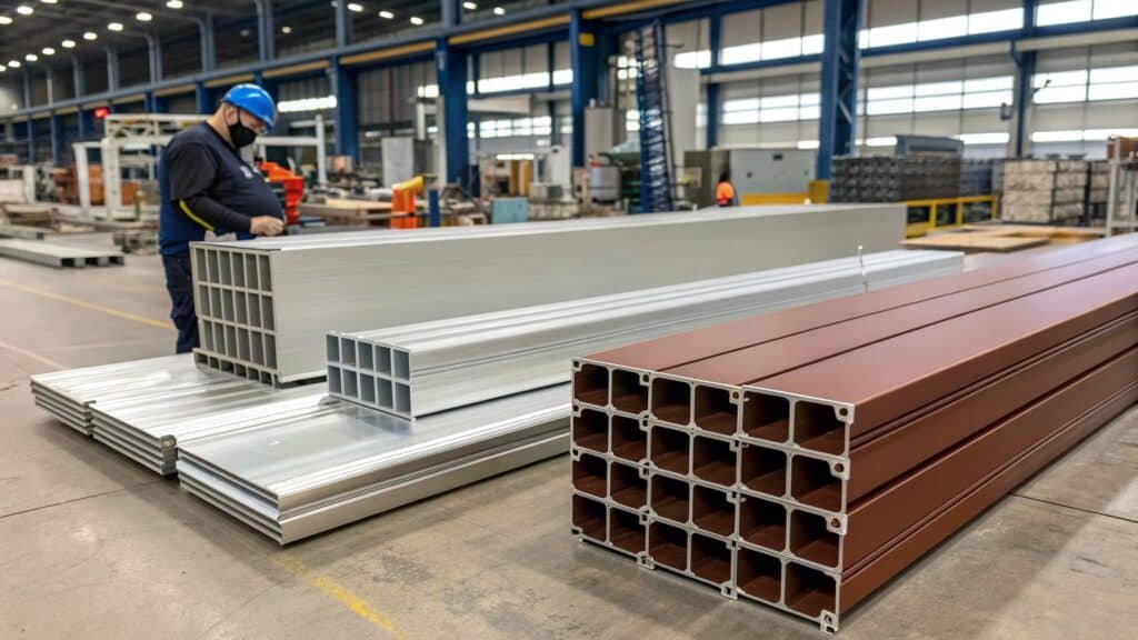 A visual dictionary of aluminum surface treatments, showing examples of each type on aluminum samples.